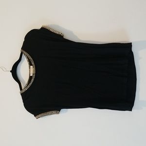 Sexy black top with Gold metal detailing